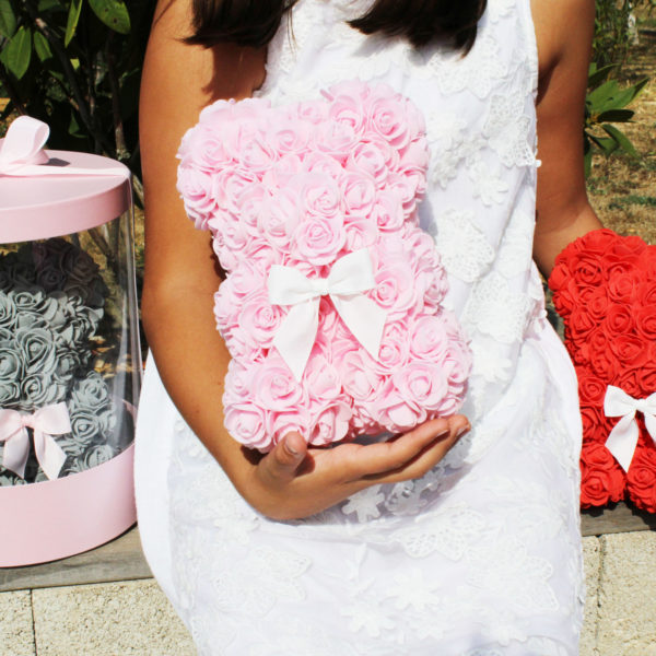 Ours en roses 25 cm