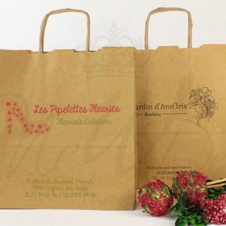 sacs kraft avec logo fleuriste