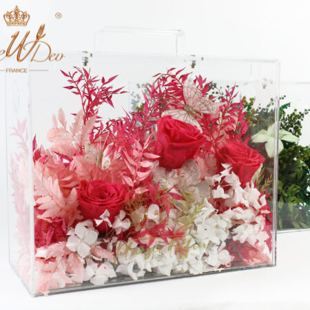 valise en acrylique pour fleurs