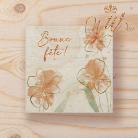 carte message en bois