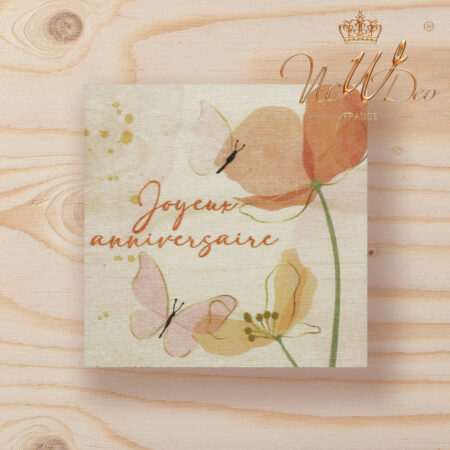 carte message en bois