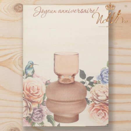 Plaque en bois pour fixer un bouquet de fleurs avec chevalet