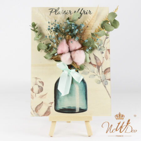 Plaque en bois pour fixer un bouquet de fleurs avec chevalet