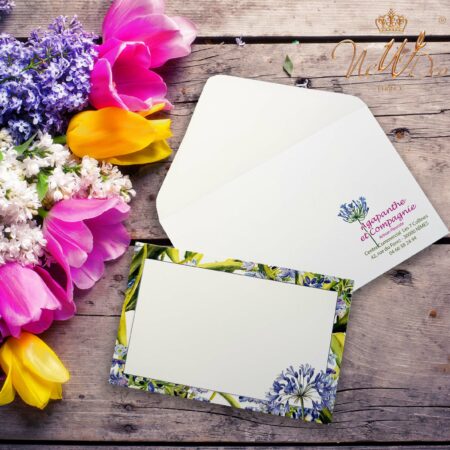 Enveloppe et bristol personnalis&eacute;es, blanches