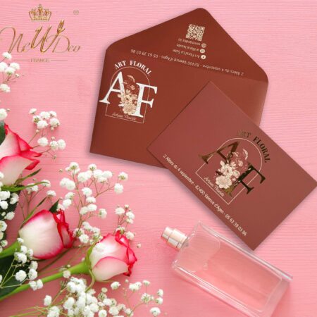 Enveloppe en couleur et carte message luxe personnalis&eacute;es